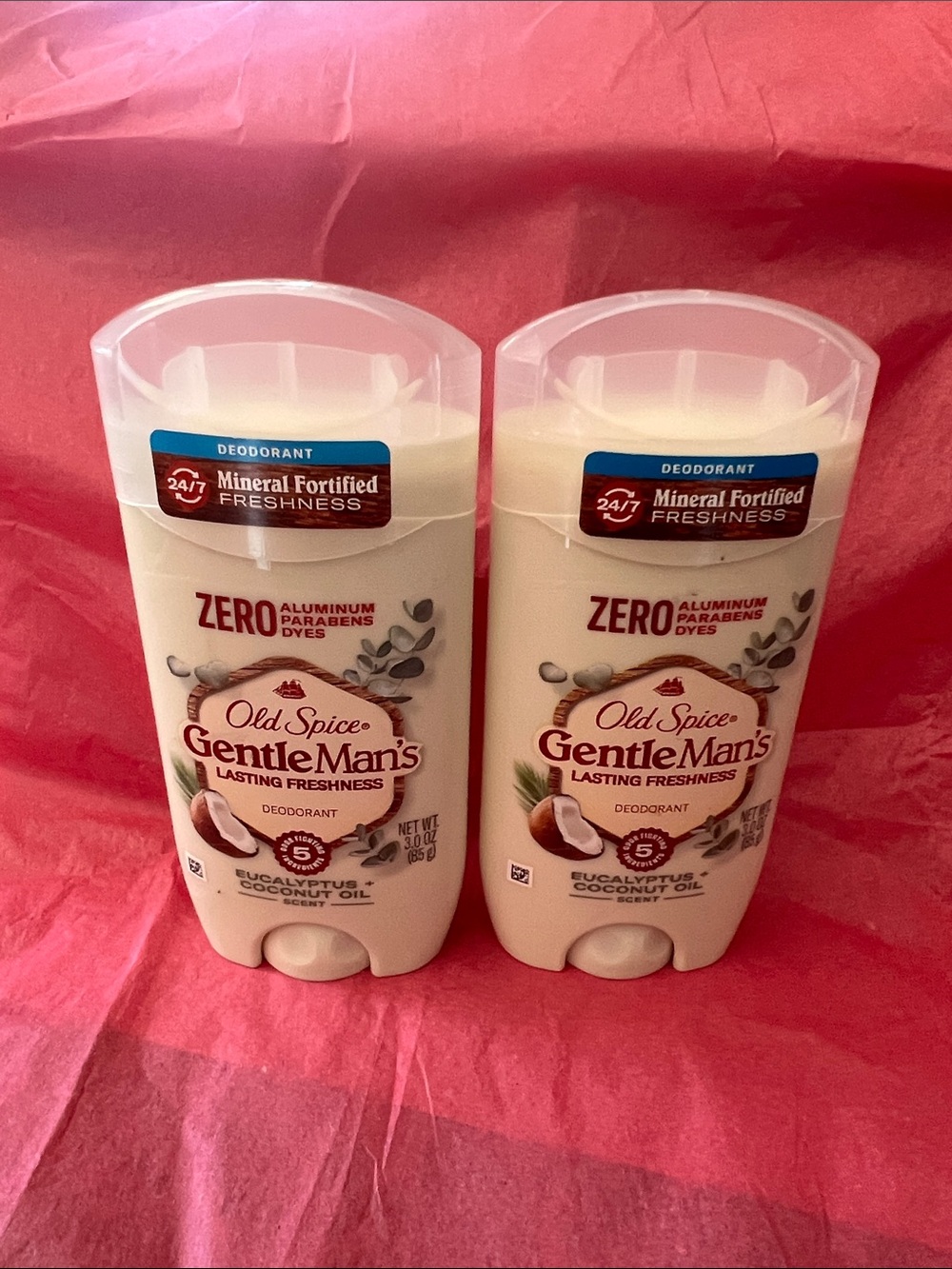 Old Spice GentleMan's Eucalyptus & Coconut Oil Deodorant Stick  Lot of 2